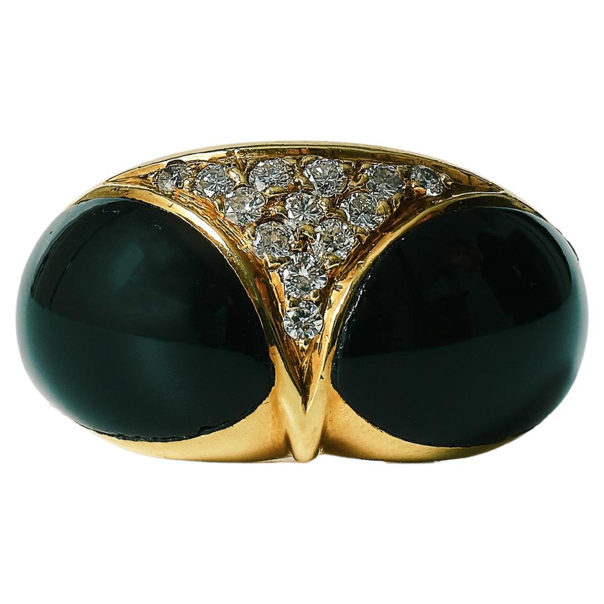 Anillo Cartier de diamantes y ónice, circa 1990.