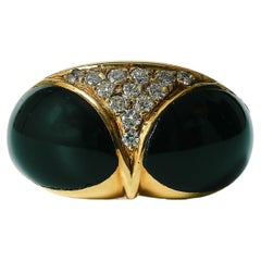 Cartier diamond onyx ring, circa 1990.