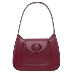 1990s Cartier Maroon Leather Structured Bag 