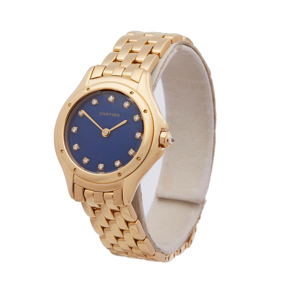 Contemporary 1990s Cartier Panthère Cougar Yellow Gold 1171 Wristwatch
 *
 *Complete with: Box Only dated 1990s
 *Case Size: 26mm
 *Strap: 18K Yellow Gold
 *Age: 1990's
 *Strap length: Adjustable up to 16cm. Please note we can order spare links and
