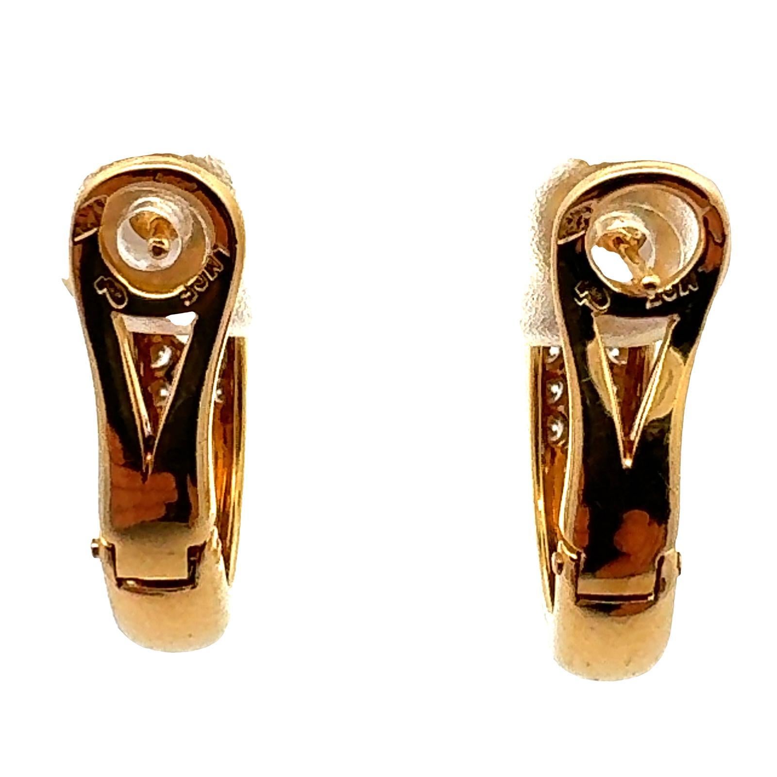 1990 - Boucles d'oreilles vintage Cartier avec diamants pavés et demi-coquilles à levier en vente 1