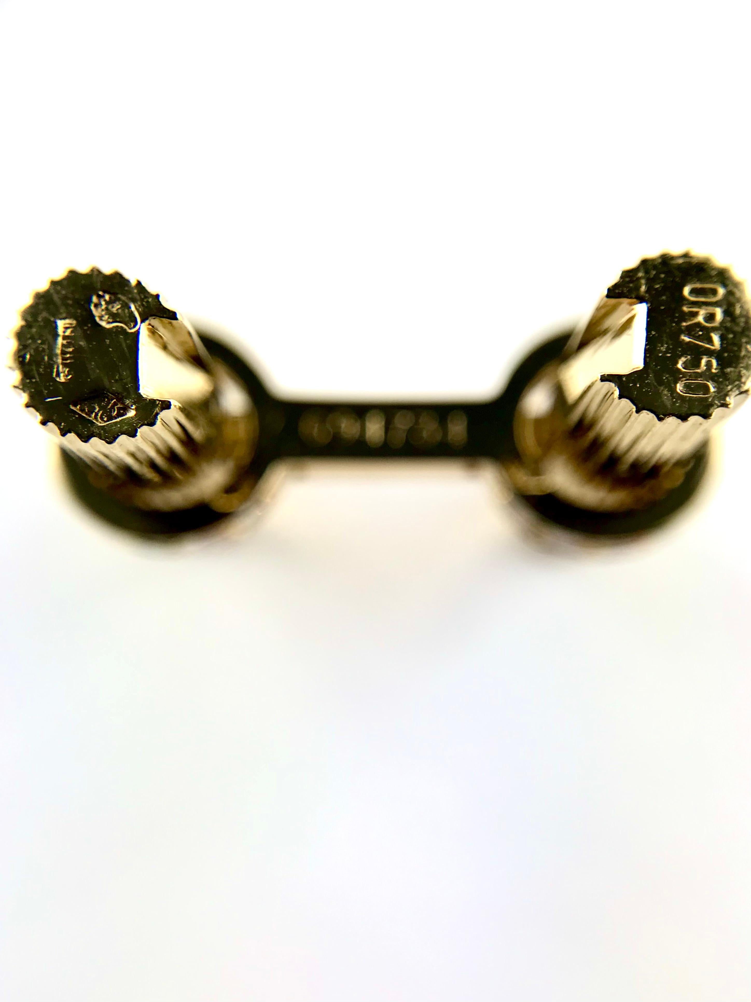 1990’s Cartier Yellow Gold and Diamond Baton Cufflinks For Sale 2