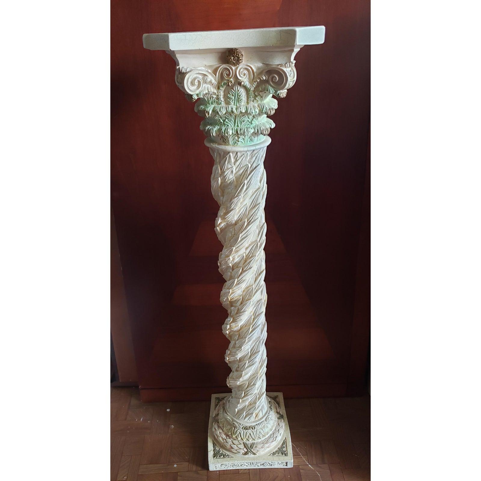  1990s Carved Corinthian Resin Pedestal  For Sale 5