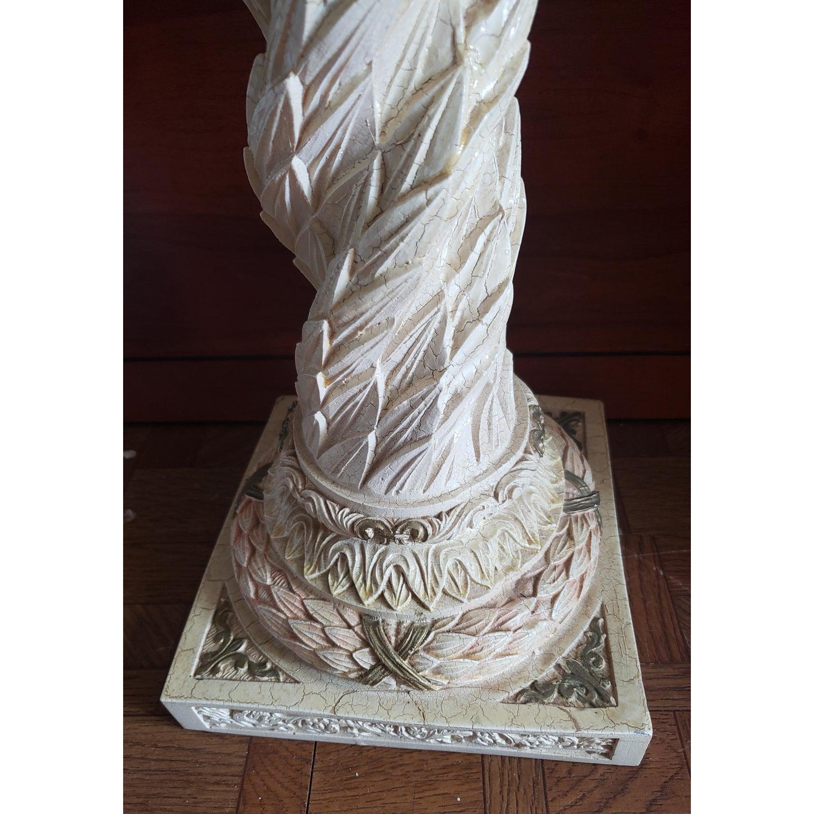 Baroque  1990s Carved Corinthian Resin Pedestal  For Sale