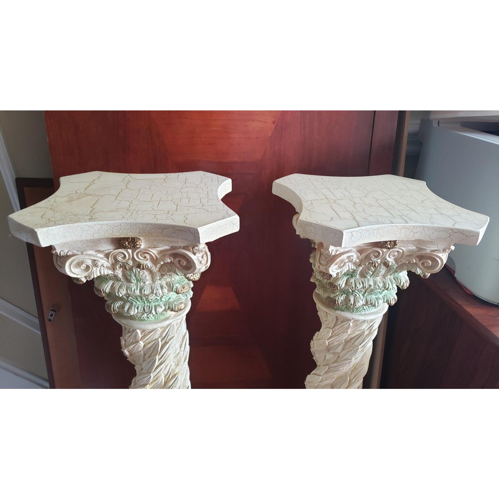  1990s Carved Corinthian Resin Pedestal  For Sale 2