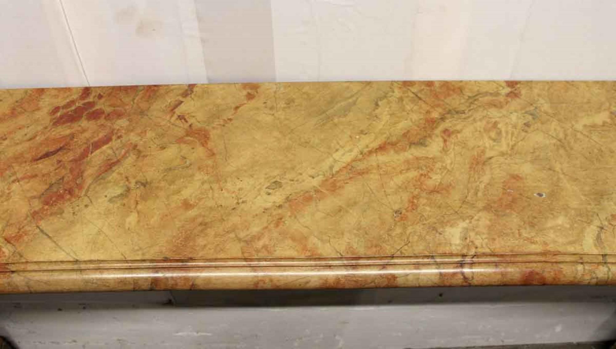1990s Carved Marble Entryway Console Table with Faux Marble Top In Good Condition In New York, NY