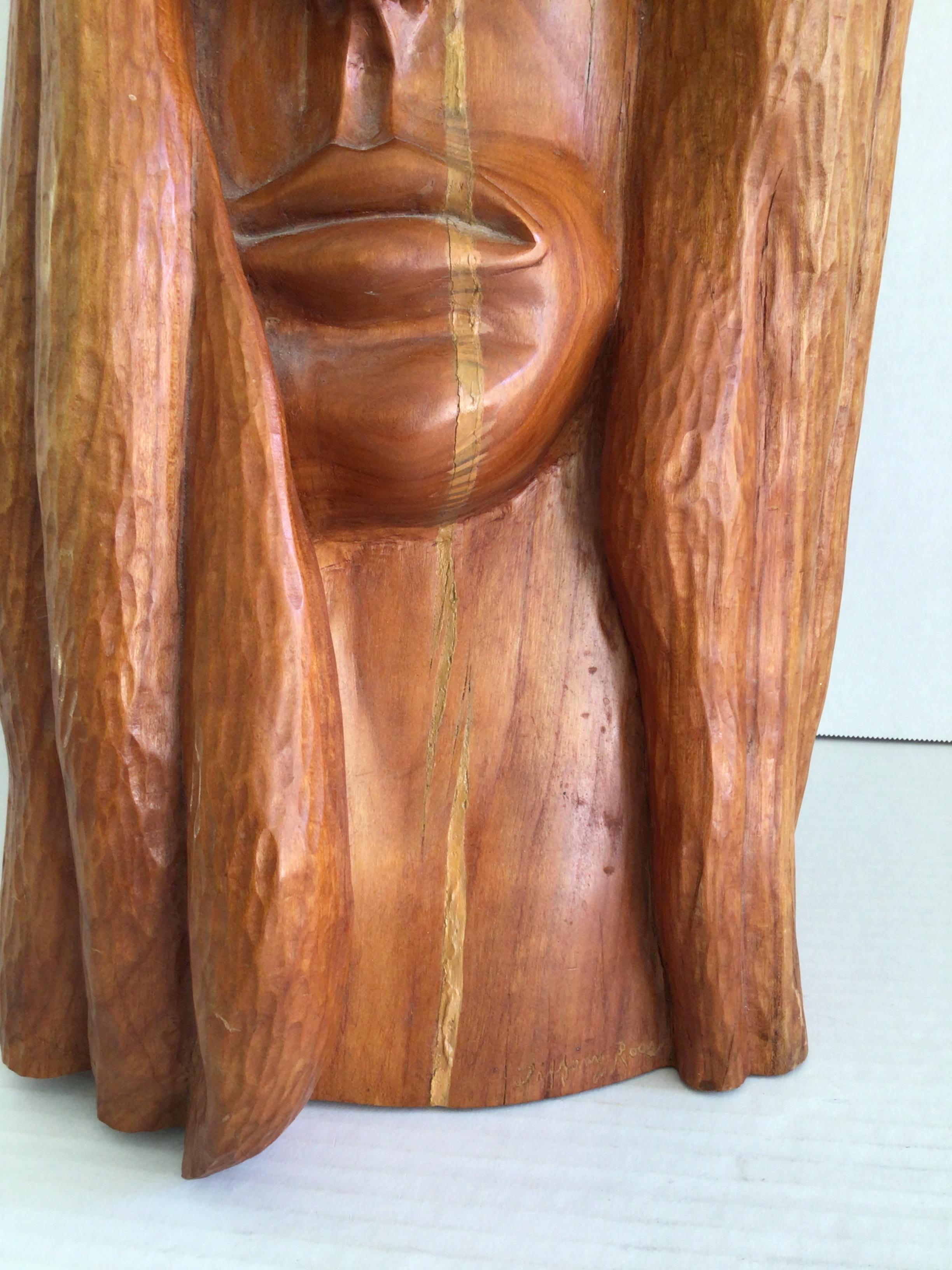 Sculpture en Wood Wood des années 1990 représentant une tête de femme en vente 1