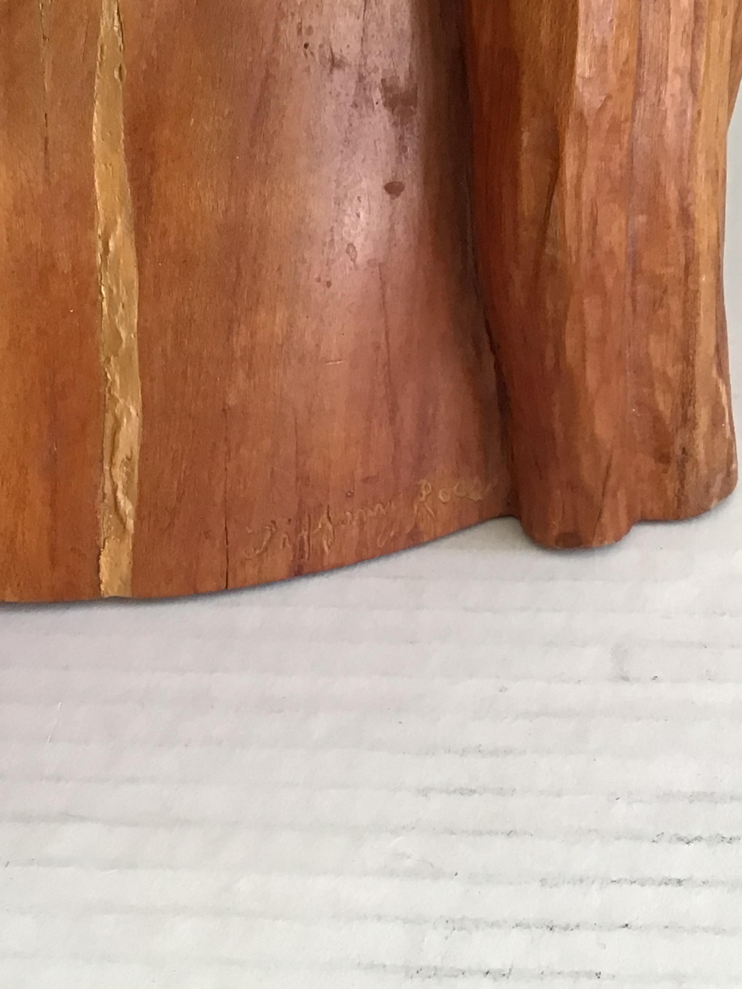 Sculpture en Wood Wood des années 1990 représentant une tête de femme en vente 2