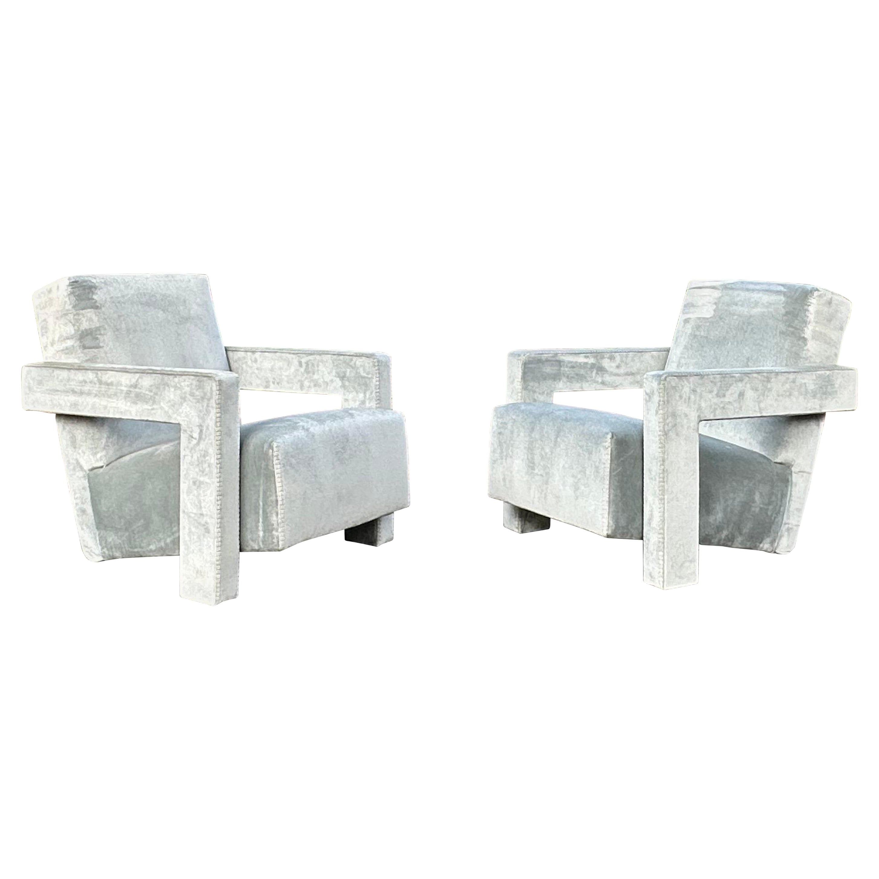 1990s Cassina “Utrecht” Chairs by Gerrit Rietveld, a Pair