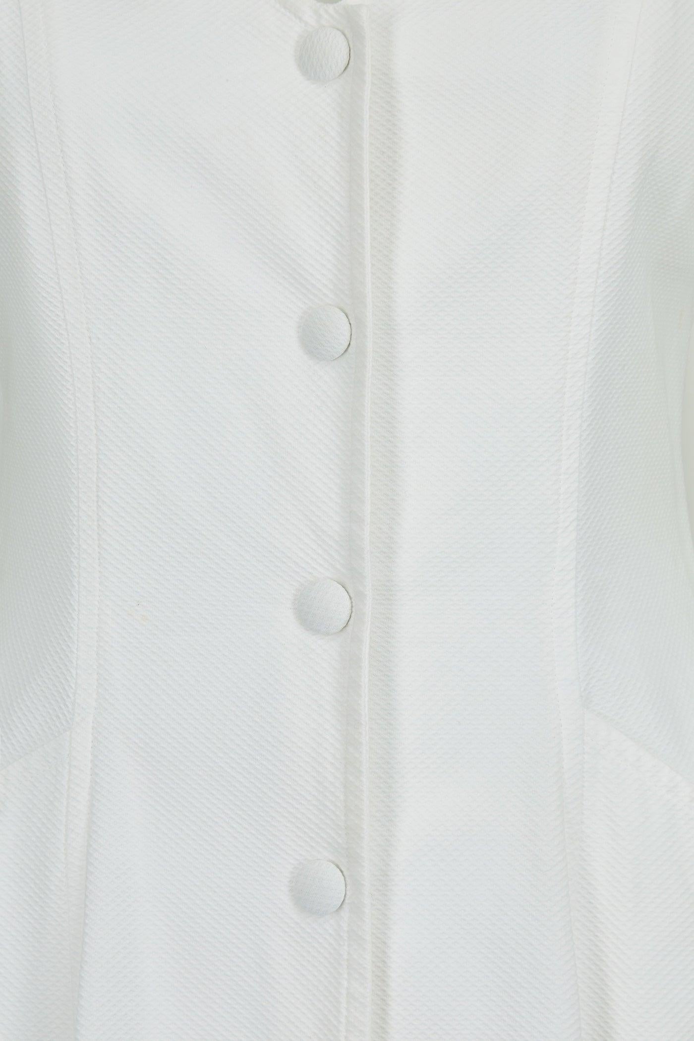 1990er Catherine Walker Chelsea Design Co Weißes Baumwollkleid aus Baumwolle Damen im Angebot