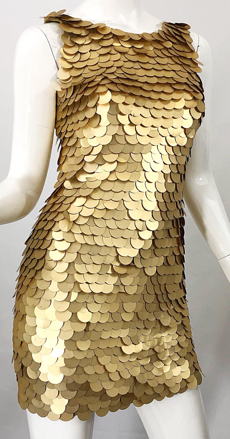 1990s CD GREENE for Bergdorf Goodman Gold Pailettes Sequin Vintage ...