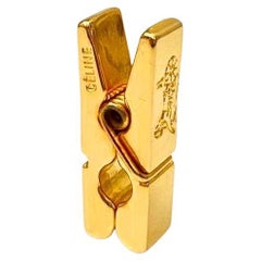 Used 1990s CELINE Gold Tone Metal Peg Tie / Paper Clip