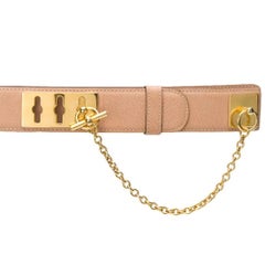 1990s Céline Powder Pink Leather Belt