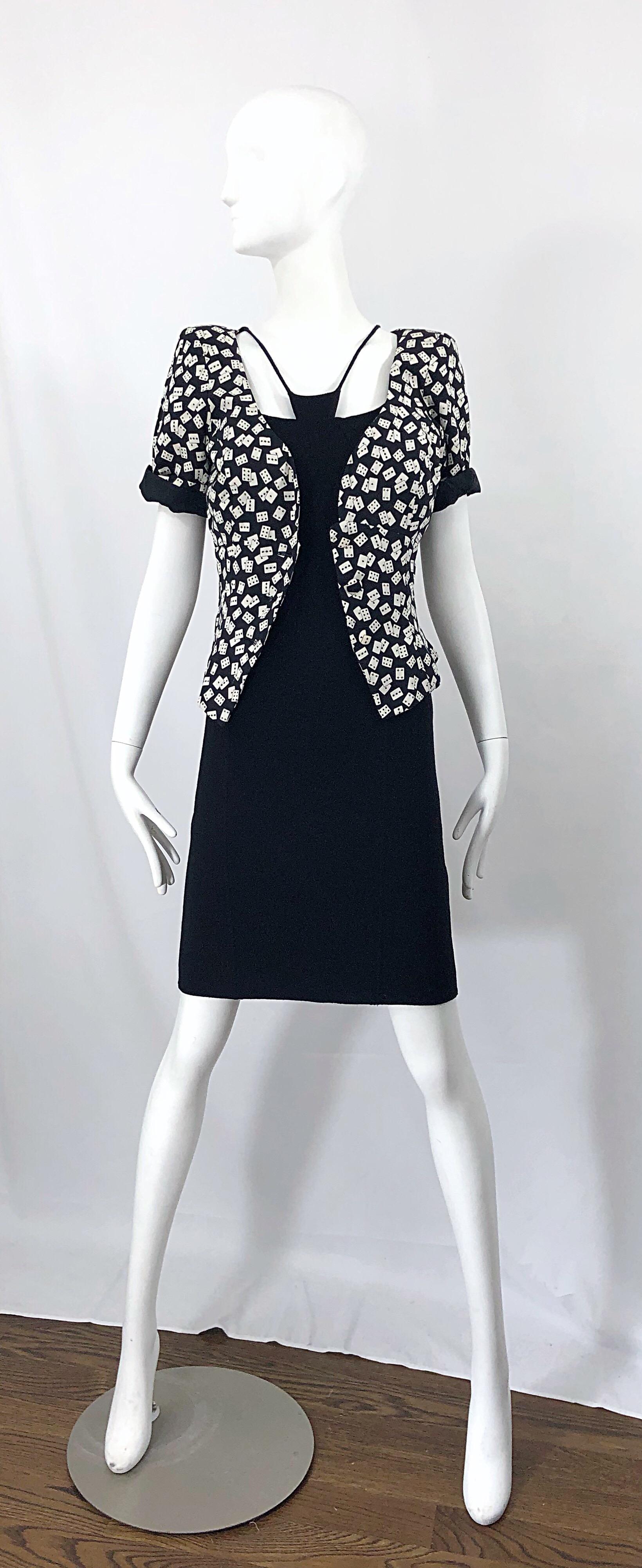 1990er Chado Ralph Rucci Seltene Schwarze Bondage Vintage 90er Kleid aus Wolle Größe 4 / 6 im Angebot 2