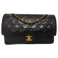 1990s Chanel 2.55 dark Brown timeless handle bag