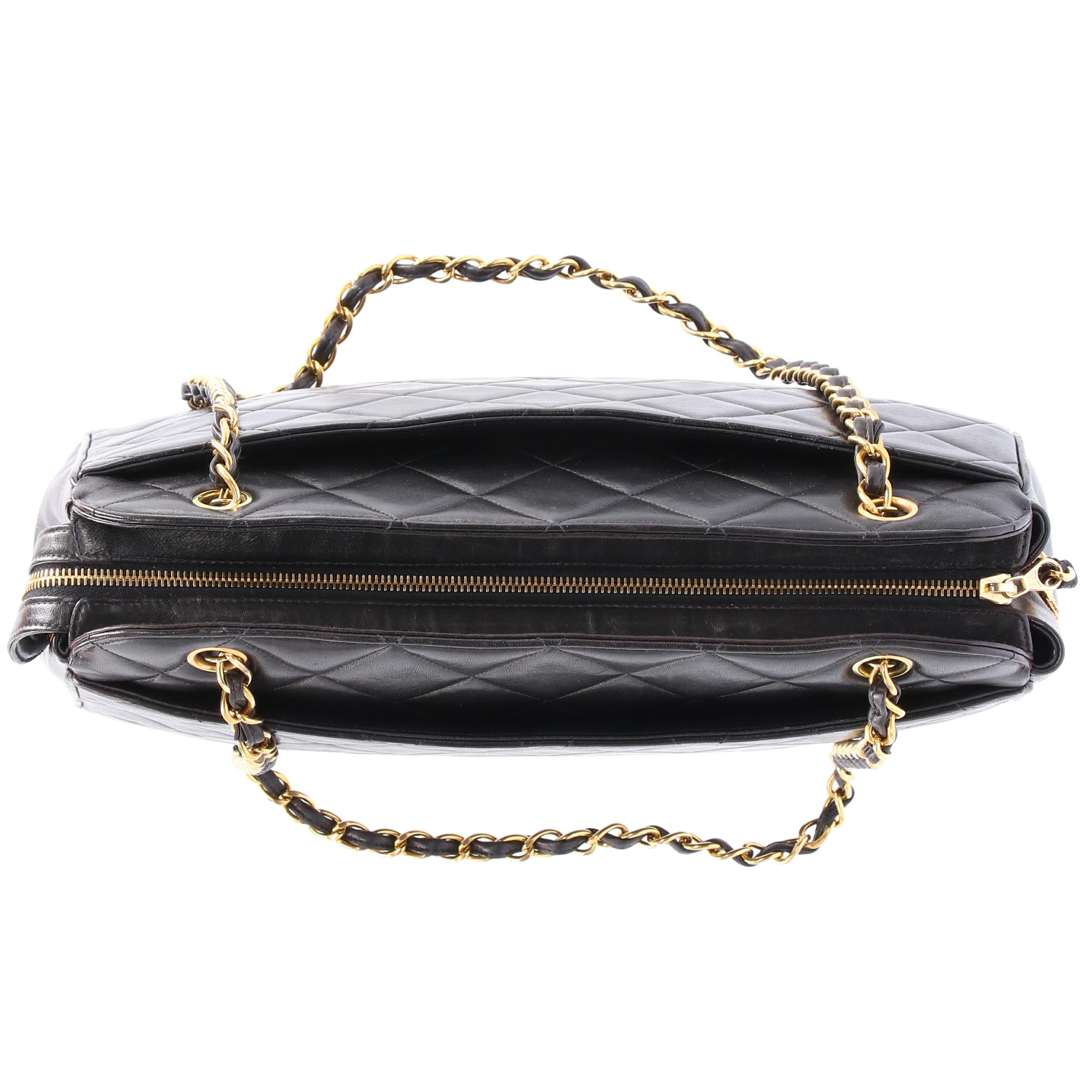1990s Chanel 36 cm Black Bag 7