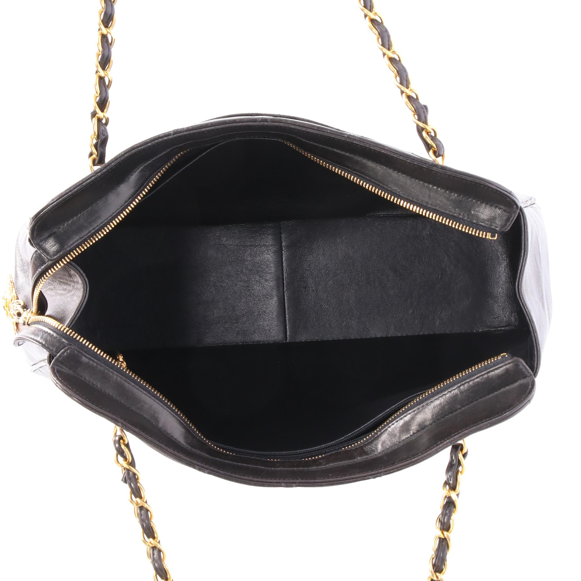 1990s Chanel 36 cm Black Bag 8