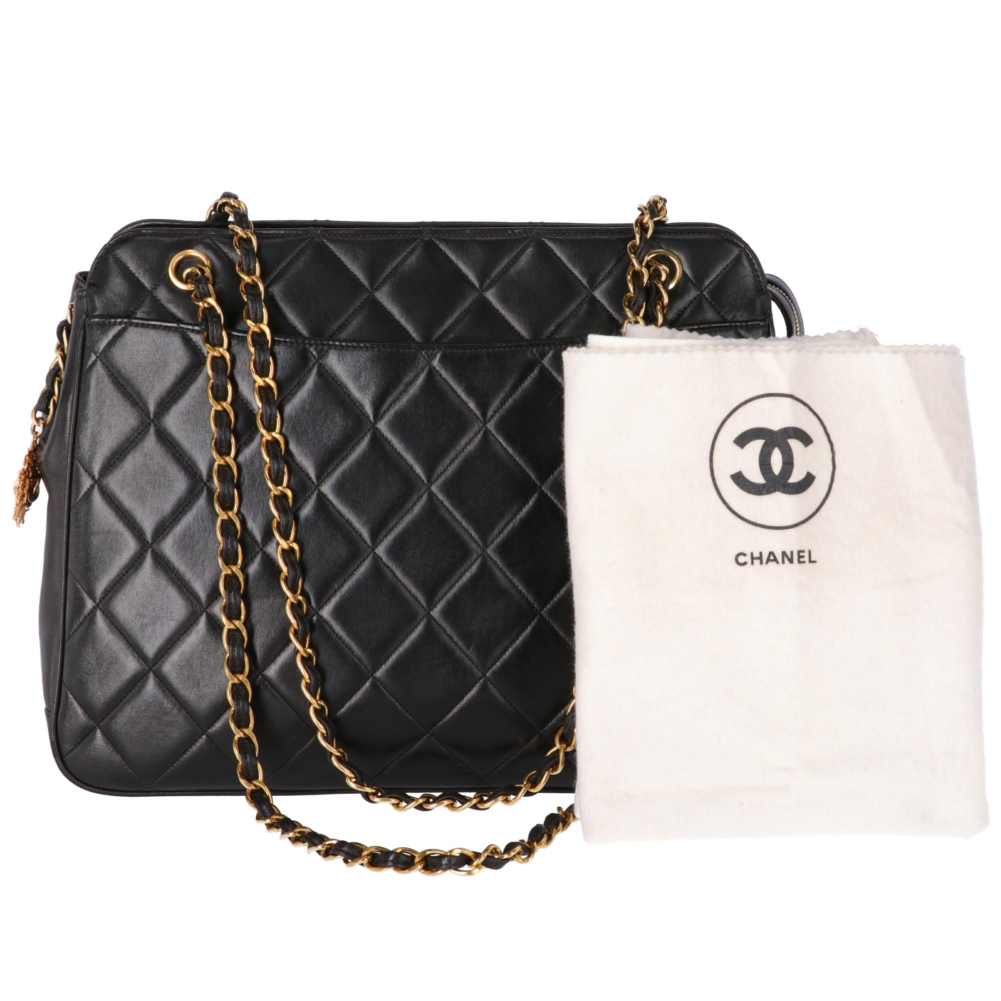 1990s Chanel 36 cm Black Bag 12