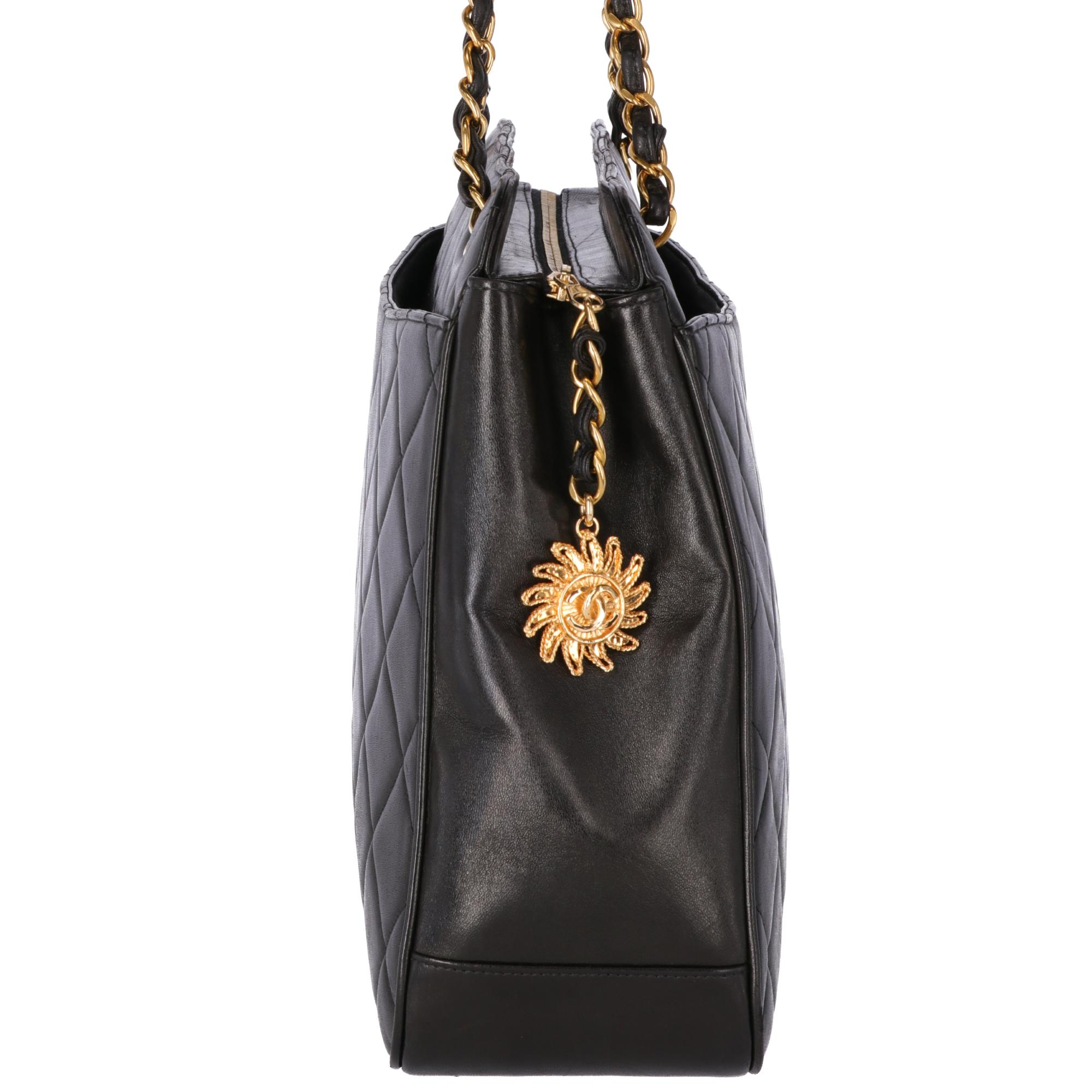1990s Chanel 36 cm Black Bag 1