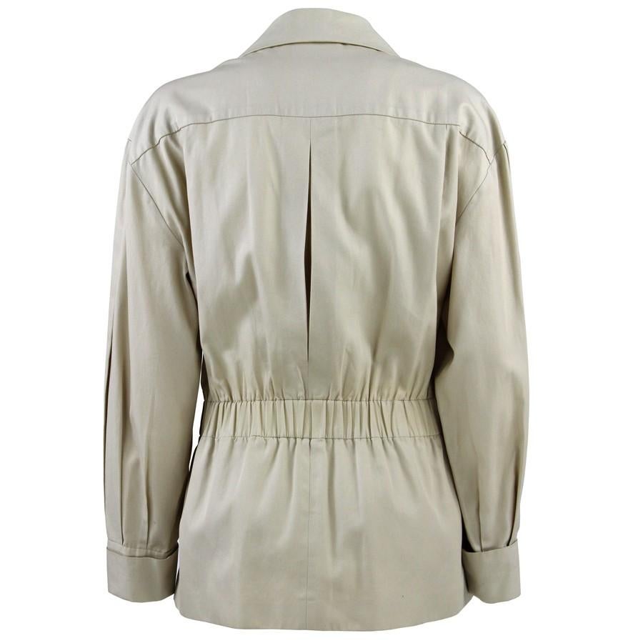 1990s Chanel Beige Cotton Vintage Jacket In Excellent Condition In Lugo (RA), IT