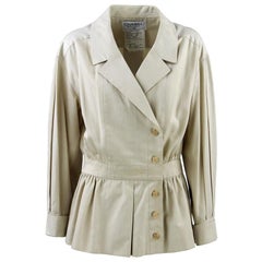 1990s Chanel Beige Cotton Vintage Jacket