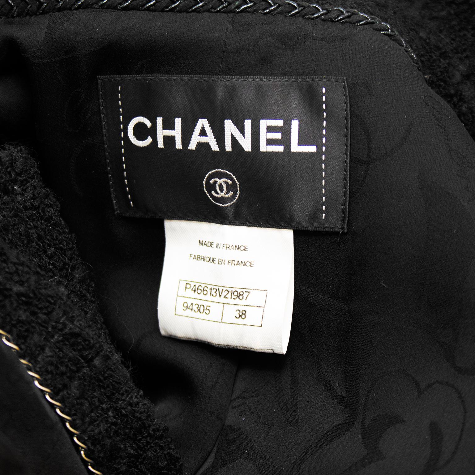 1990s Chanel Black Boucle Jacket  1