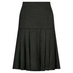 1990s Chanel Black Box Pleat Skirt