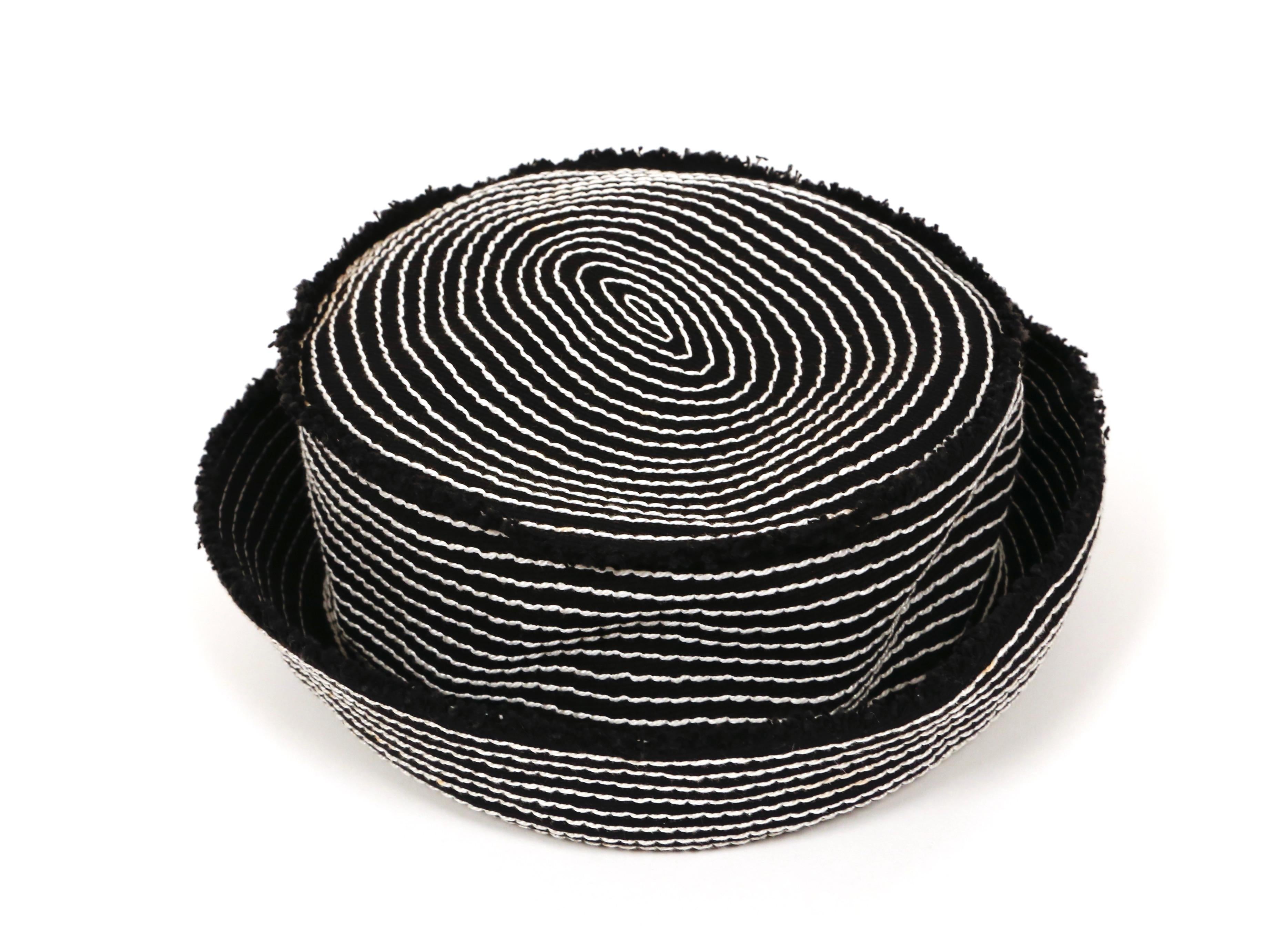 chanel black and white bucket hat