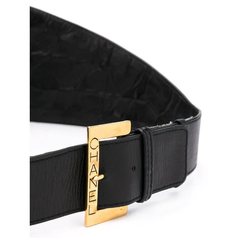 1990s Chanel Black Flowers Belt In Fair Condition In Lugo (RA), IT