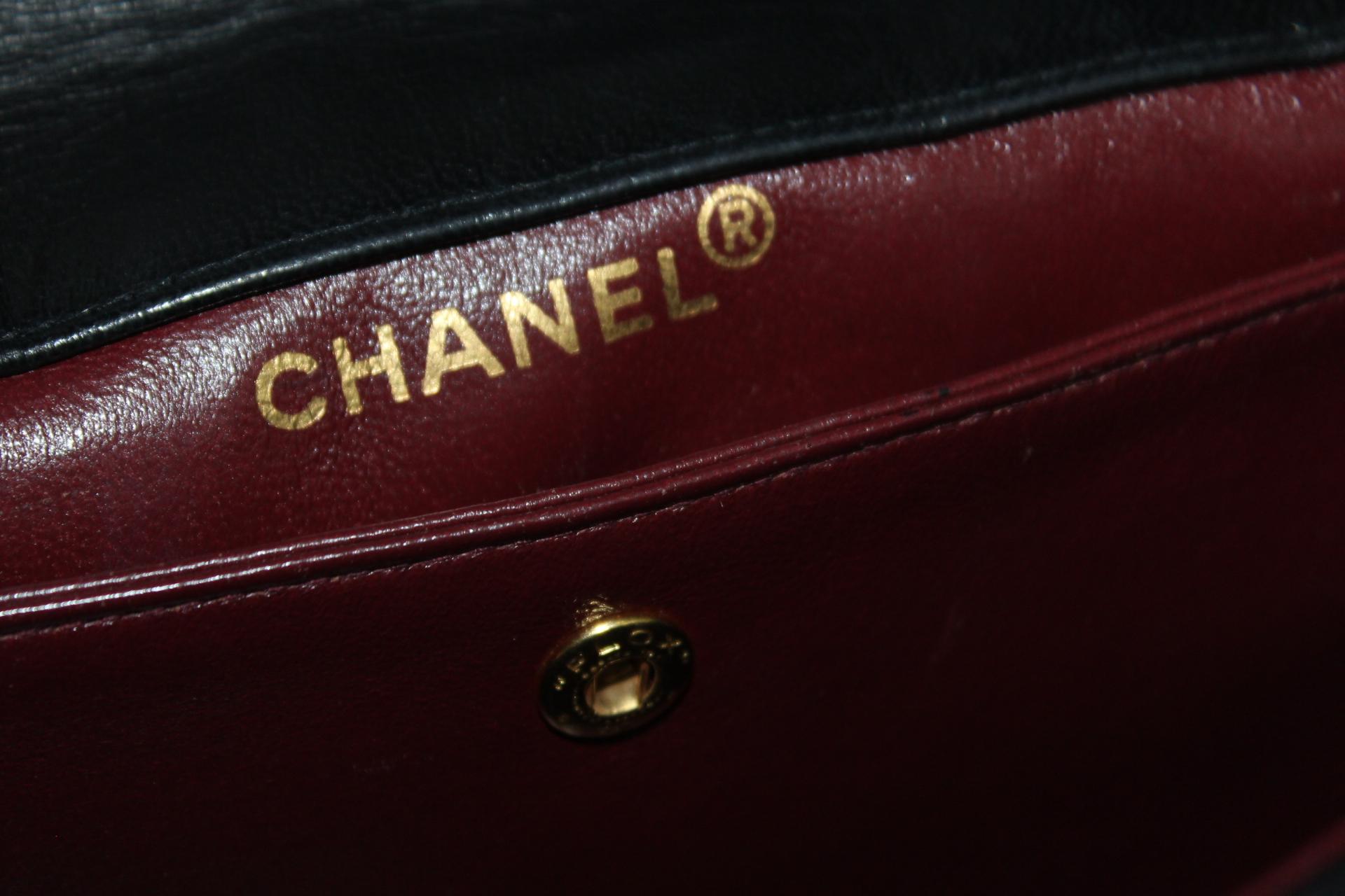 1990s Chanel Black Leather 2.55 Vintage Bag 2
