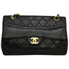 1990s Chanel Black Leather 2.55 Vintage Bag