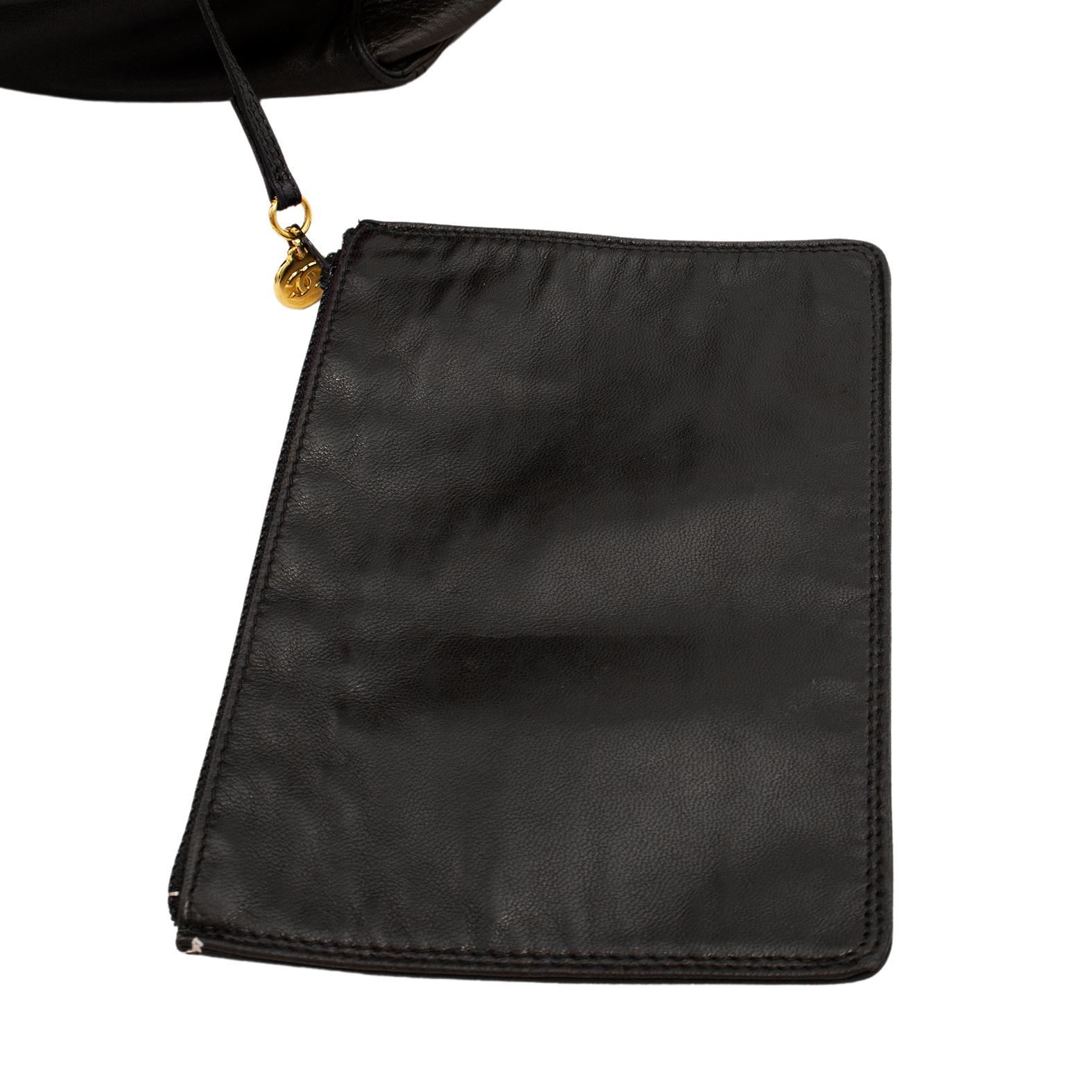 1990s Chanel Dark Brown Leather Bucket Bag  4