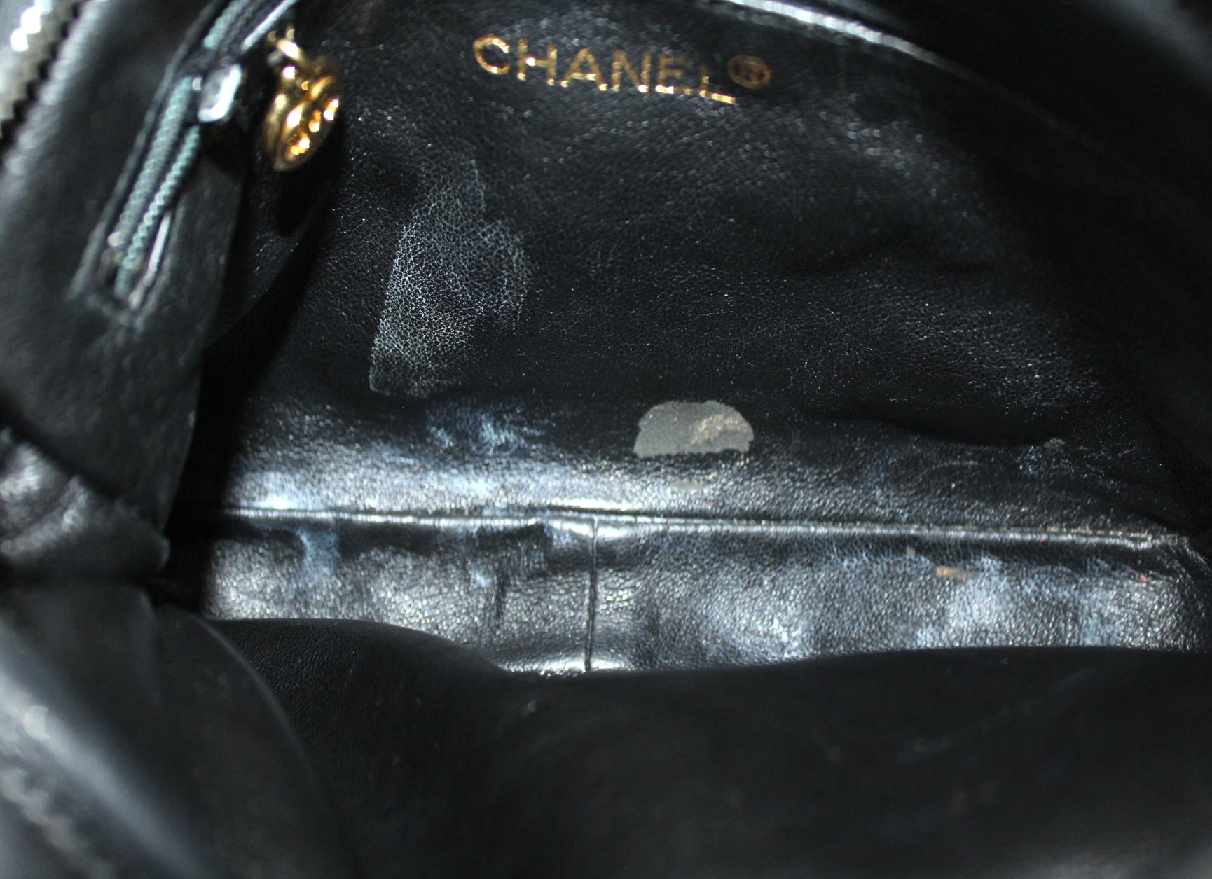 1990s Chanel Black Leather Camera Bag 6
