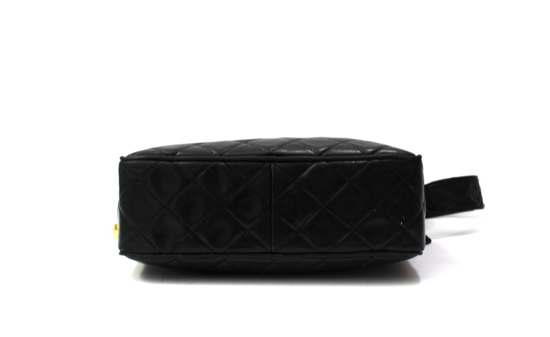 Women's 1990s Chanel Black Leather Camera Bag