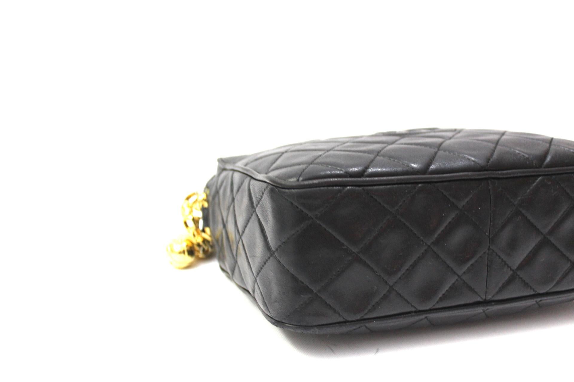 1990s Chanel Black Leather Camera Bag 1