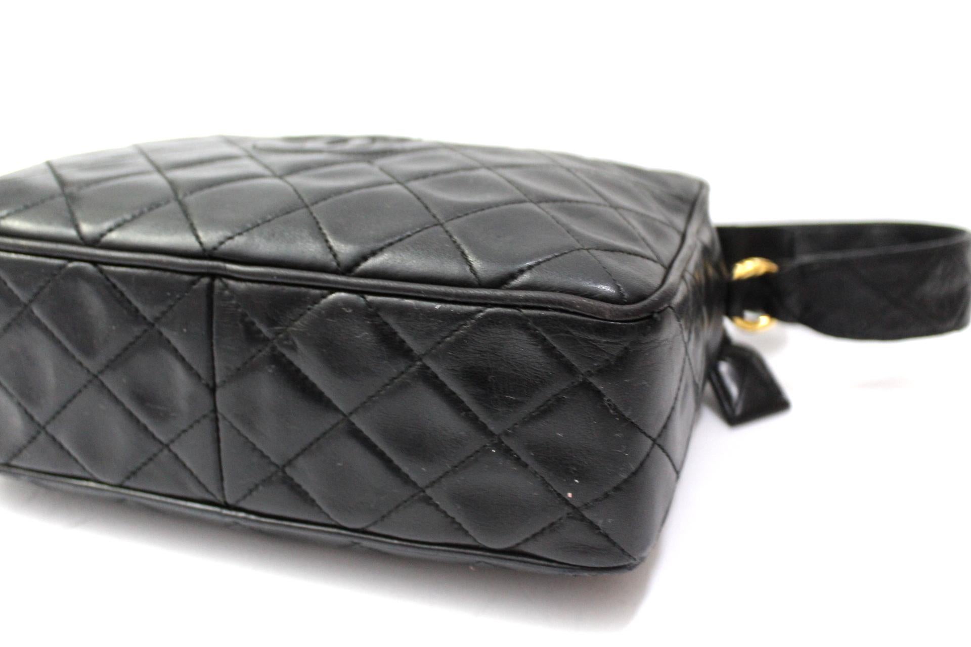 1990s Chanel Black Leather Camera Bag 2