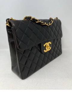 1990s Chanel Black Leather Crossbody Bag
