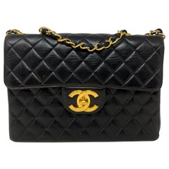 1990s Chanel Black Leather Crossbody Bag