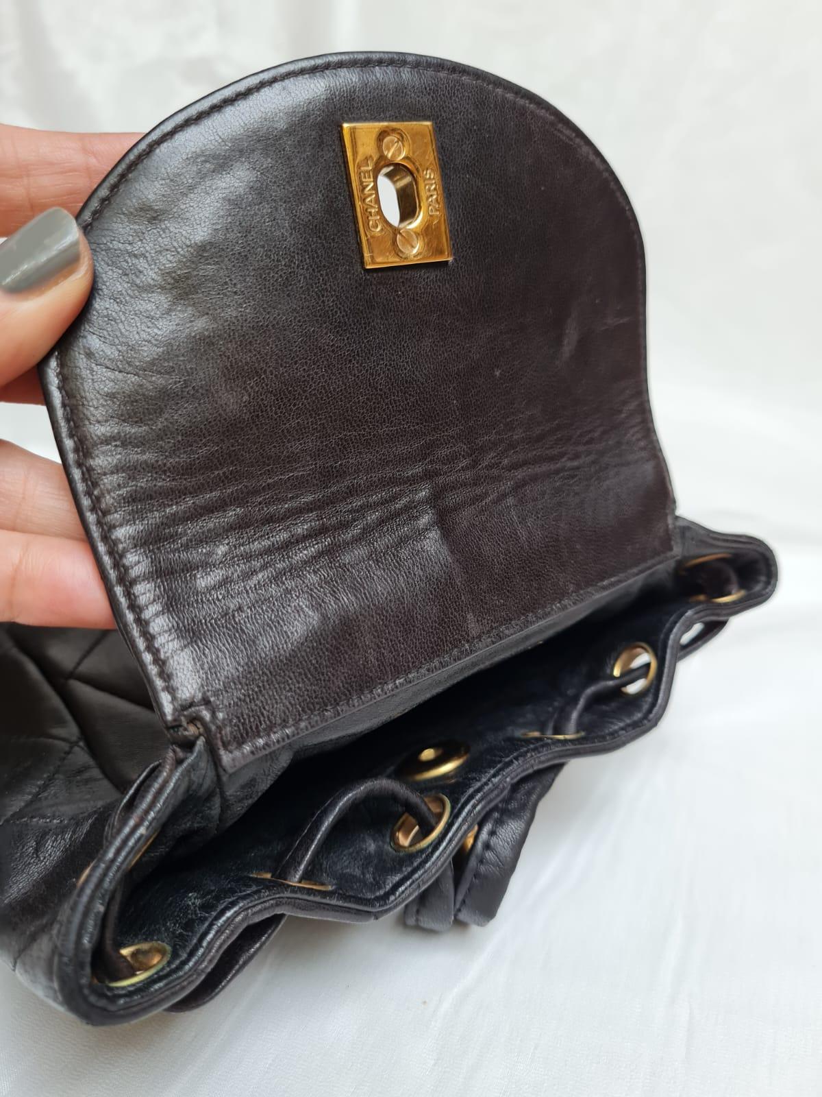 Women's 1990s Chanel Black Leather Mini Duma Backpack