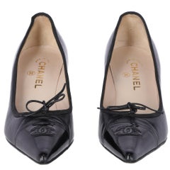 1990s Chanel Black Leather Shoes