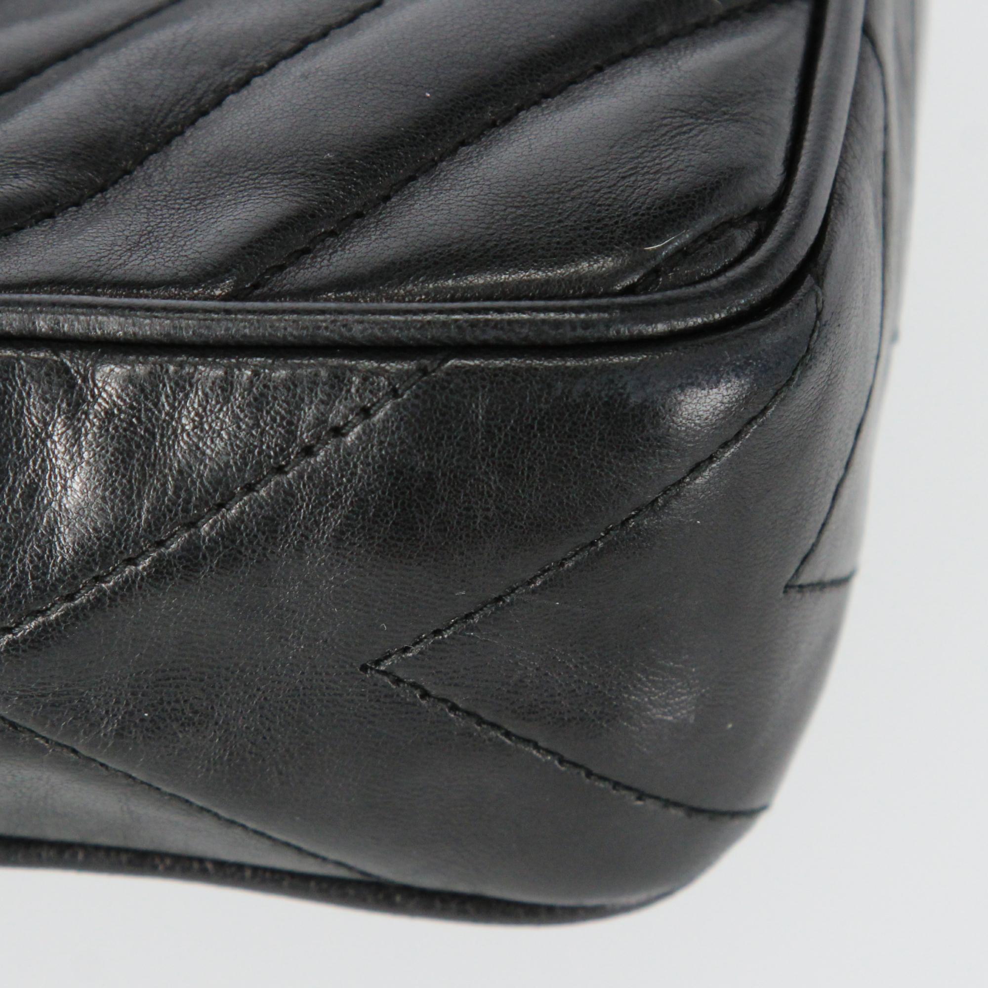 1990s Chanel Black Leather Shoulder Bag 9