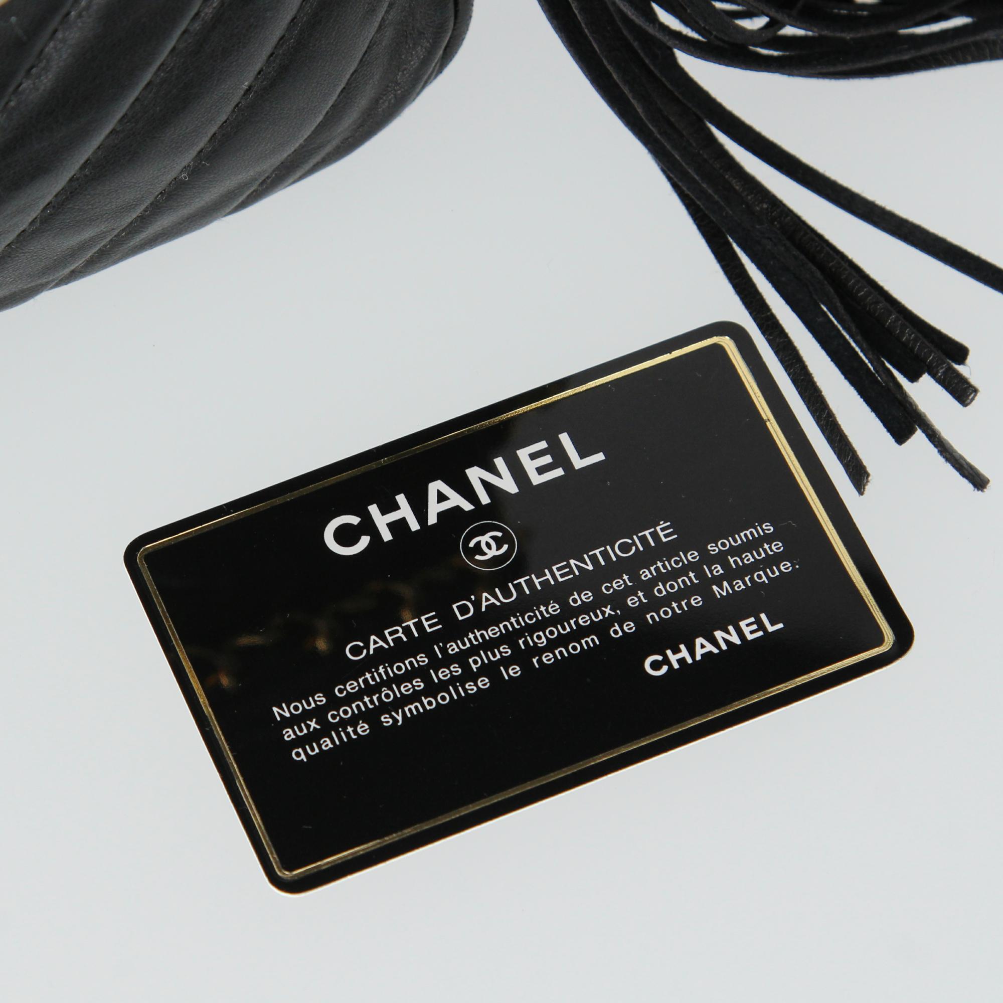 1990s Chanel Black Leather Shoulder Bag 11