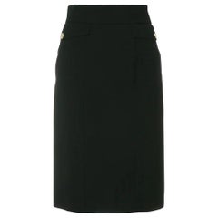 1990s Chanel Black Pencil Skirt