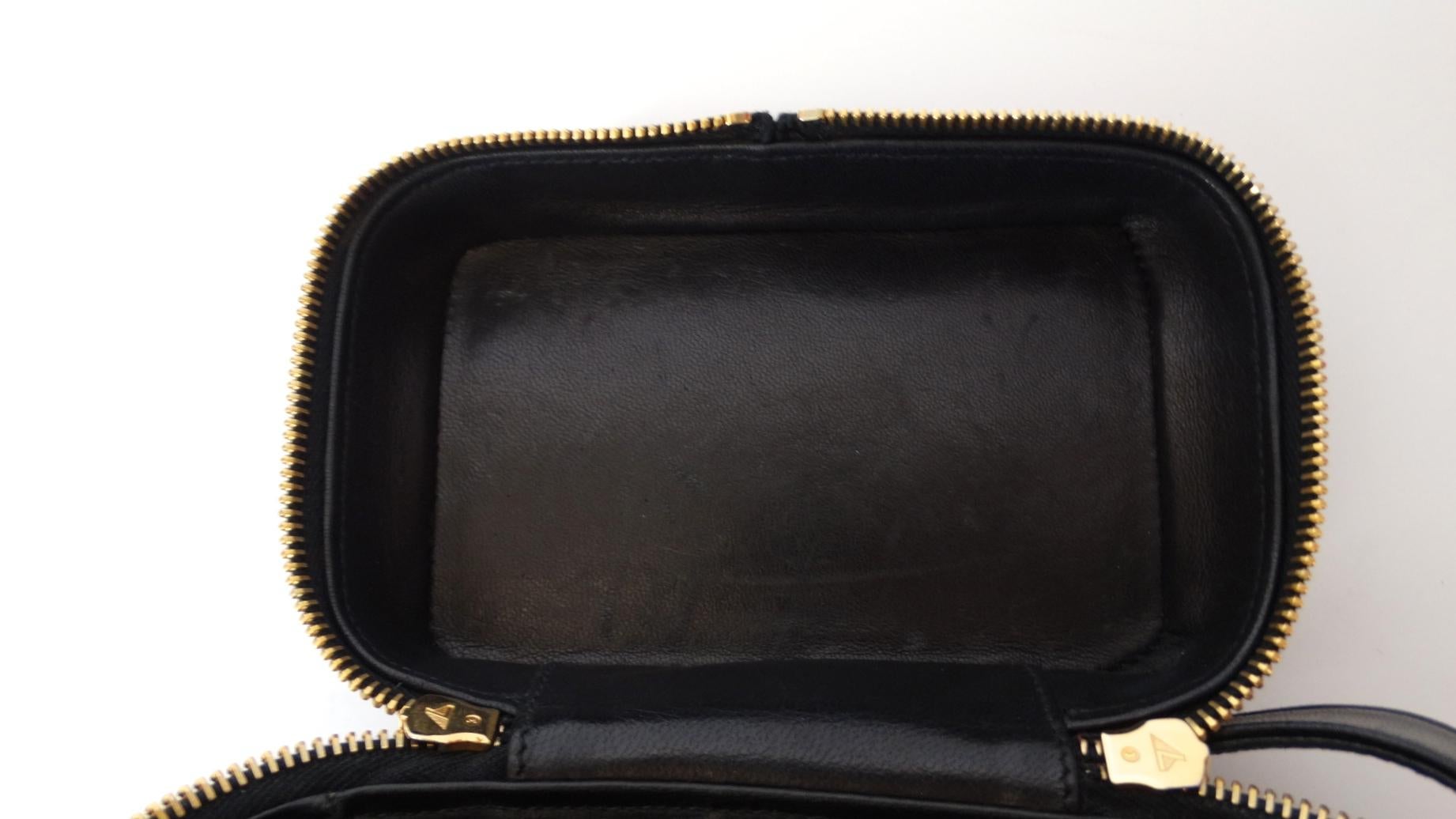 Chanel 1990s Black Quilted Caviar Leather Camera Bag  14