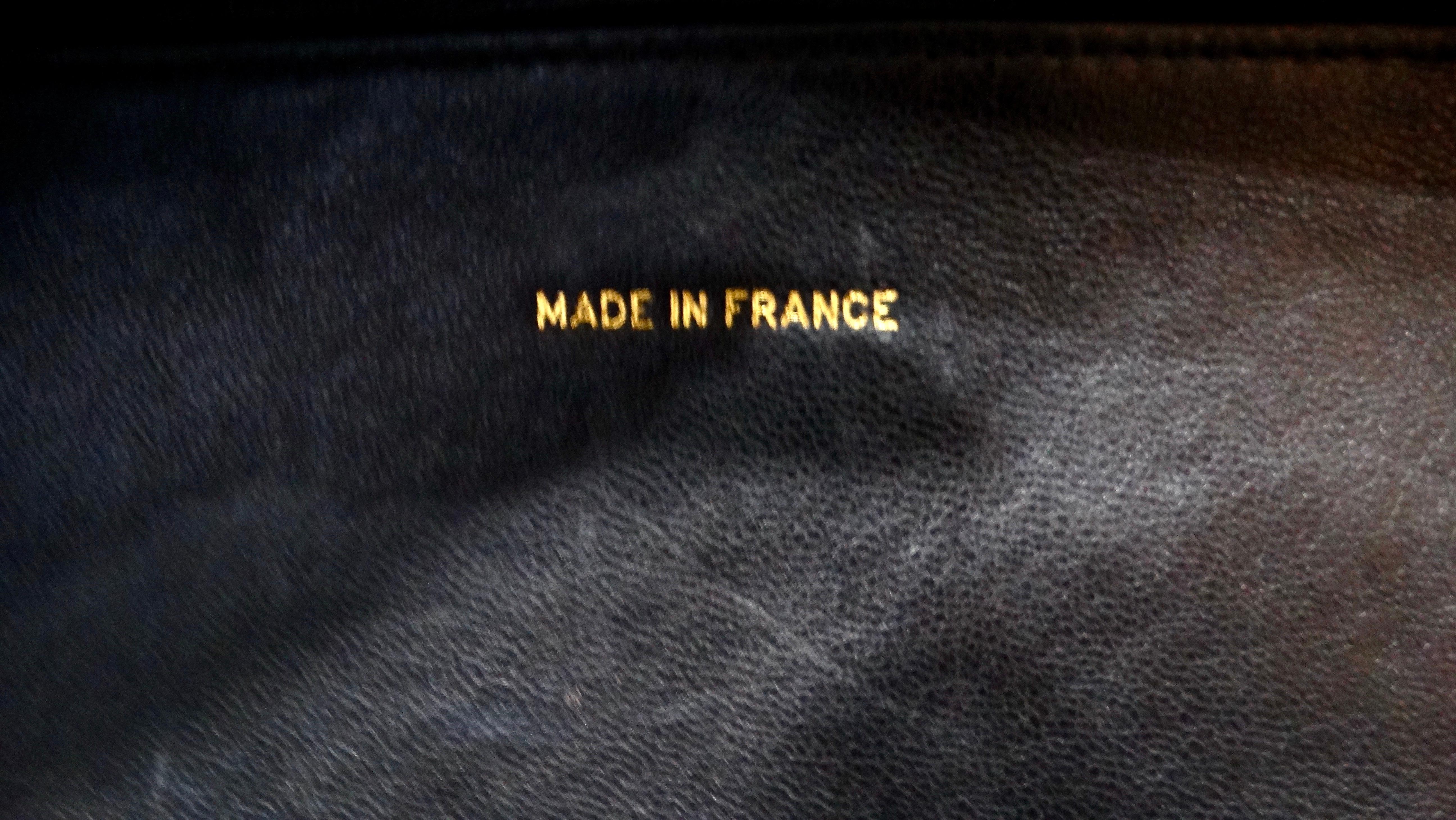 1990s Chanel Black Quilted Patent Leather Zip-Around Box Top Handle Bag For Sale 8