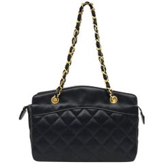 Vintage 1990s Chanel Black Silk Purse