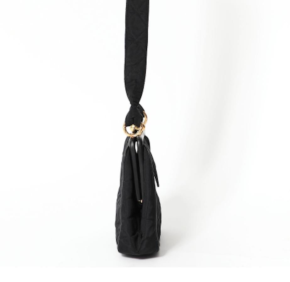 Women's 1990s Chanel Black Silk Satin Evening Bag