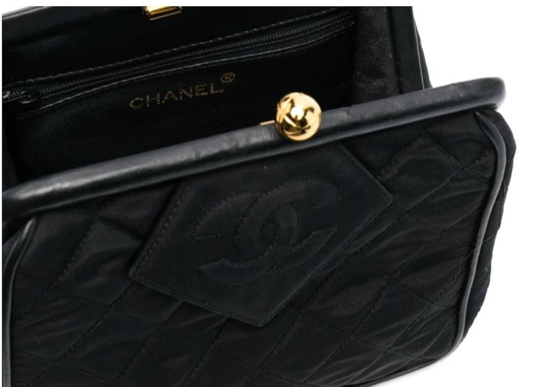 Past auction: Chanel black satin evening bag 1990s