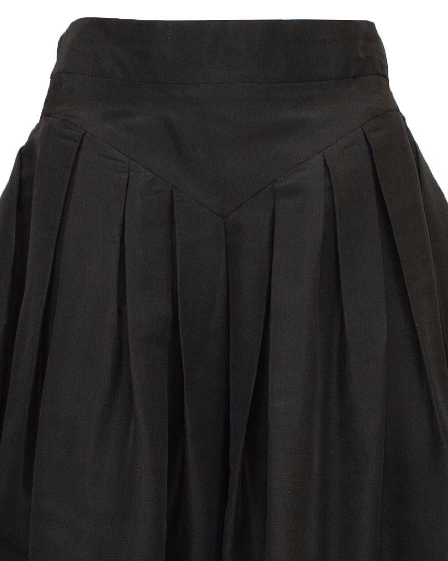Women's 1990s Chanel Black Silk Taffeta Ball Skirt For Sale