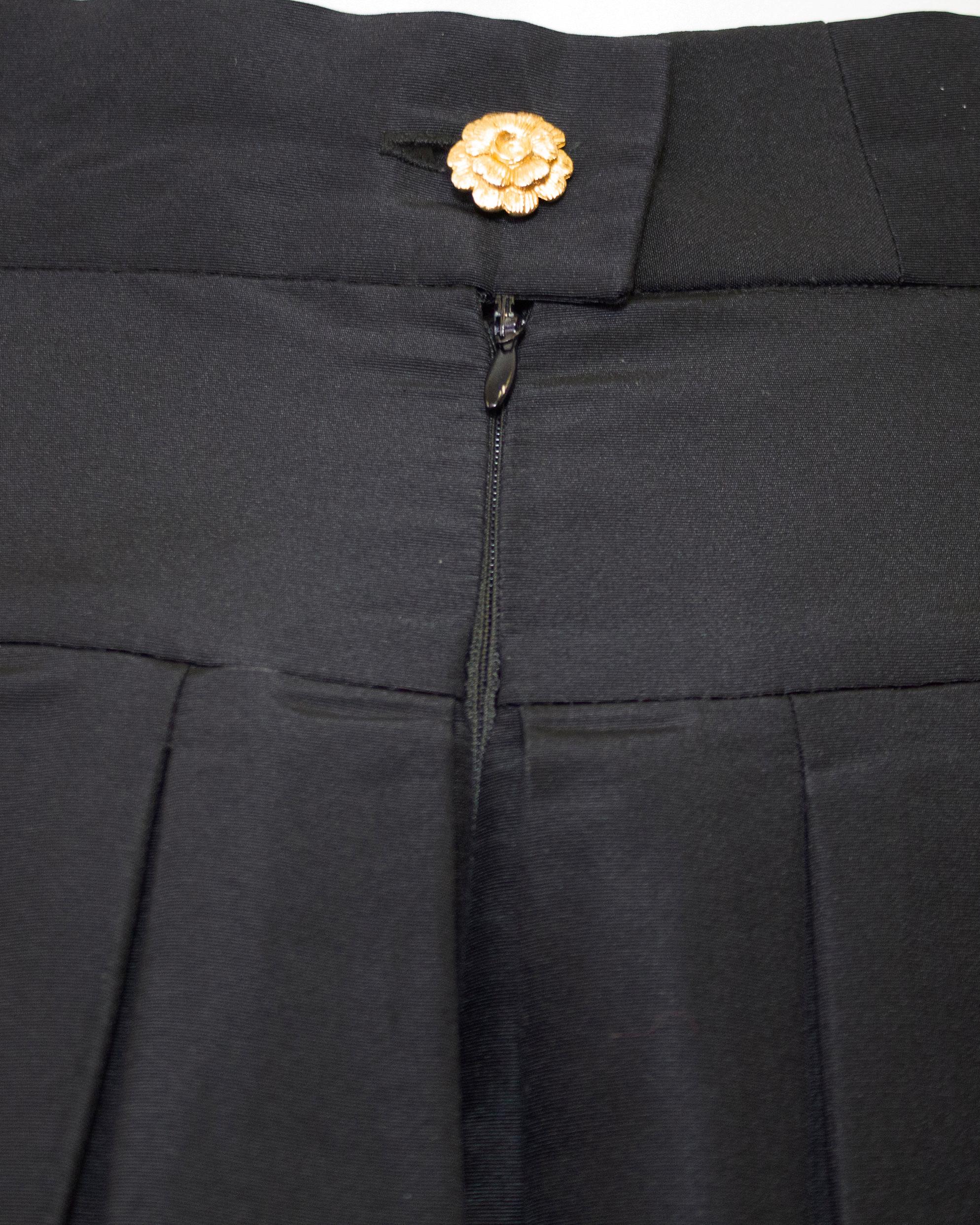 1990s Chanel Black Silk Taffeta Ball Skirt For Sale 1